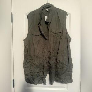 NWT Cato Olive Green Sleeveless Jacket